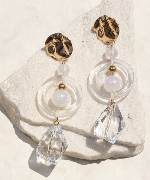amplis（アンプリス）の「クリアドロップピアス/drops（ピアス（両耳用