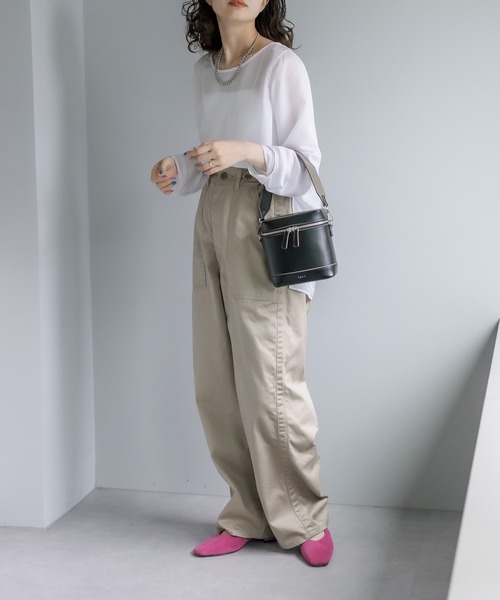 mystic（ミスティック）の「シアープルオーバー（シャツ/ブラウス・レディース・ブラック/オフホワイト/アイボリー・FREE）」の15枚目の写真