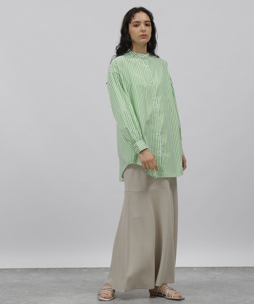 LAKOLE（ラコレ）の「ストライプバンドカラーシャツ / 124224（シャツ