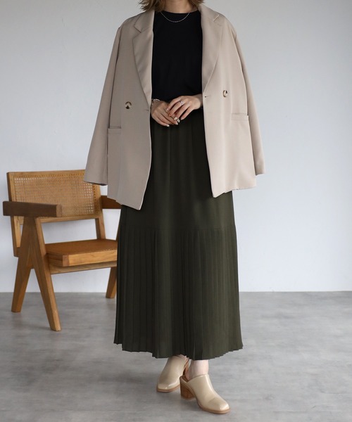 EASEBLUE（イーズブルー）の「裾プリーツスカート（スカート・レディース・カーキ/ピンク/アイボリー・FREE）」の4枚目の写真