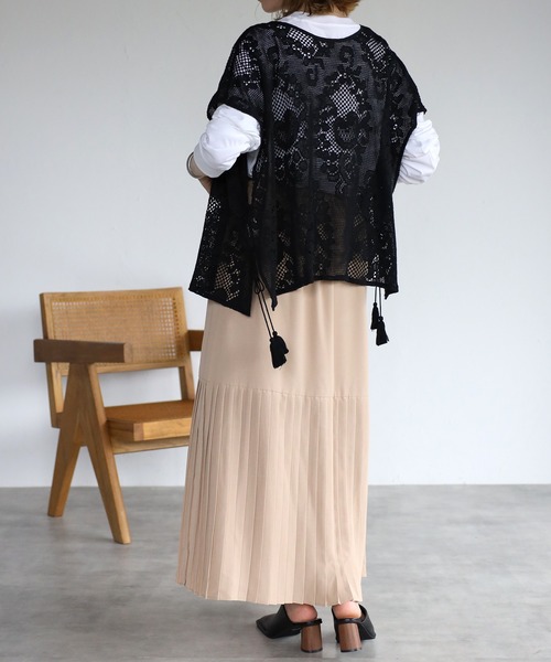 EASEBLUE（イーズブルー）の「裾プリーツスカート（スカート・レディース・カーキ/ピンク/アイボリー・FREE）」の14枚目の写真