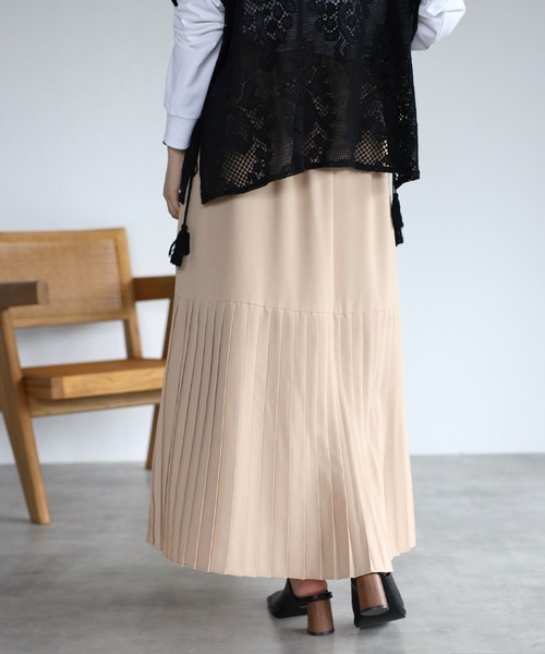 EASEBLUE（イーズブルー）の「裾プリーツスカート（スカート・レディース・カーキ/ピンク/アイボリー・FREE）」の16枚目の写真