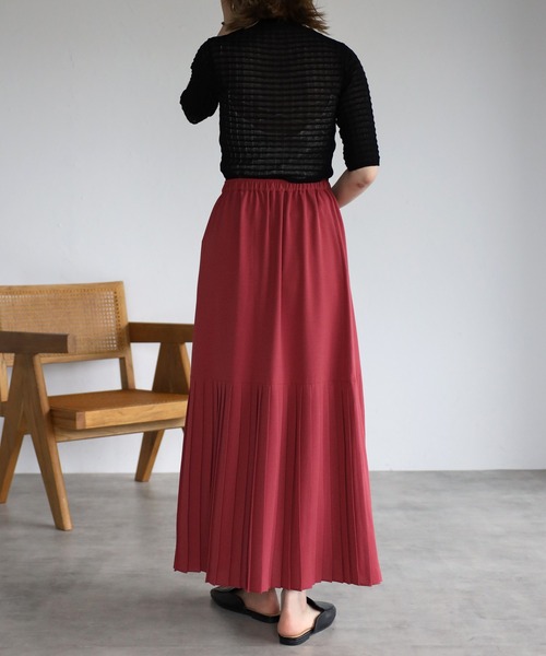 EASEBLUE（イーズブルー）の「裾プリーツスカート（スカート・レディース・カーキ/ピンク/アイボリー・FREE）」の19枚目の写真