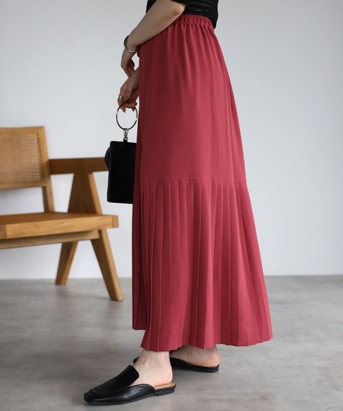 EASEBLUE（イーズブルー）の「裾プリーツスカート（スカート・レディース・カーキ/ピンク/アイボリー・FREE）」の20枚目の写真