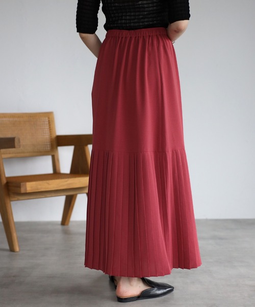 EASEBLUE（イーズブルー）の「裾プリーツスカート（スカート・レディース・カーキ/ピンク/アイボリー・FREE）」の21枚目の写真
