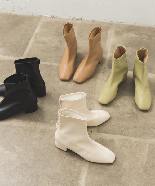 RODE SKO（ロデスコ）の「バックファスナーショートブーツ（ブーツ・レディース・ブラック/ホワイト/ベージュ/グリーン系その他・38/37/36）」の4枚目の写真