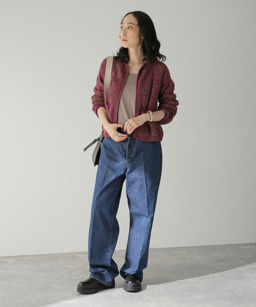 JOURNAL STANDARD(ジャーナルスタンダード)の「コットンクロシェカーディガン(カーディガン/ボレロ・レディース・ブラック/レッド・FREE)」の12枚目の写真