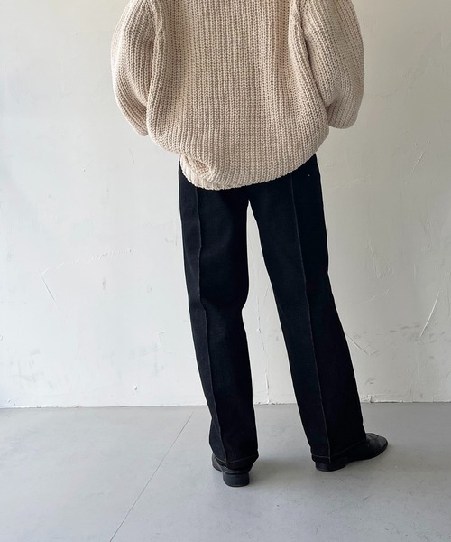 CLEIO（クレイオ）の「【CLEIO】デニムストレートパンツ（デニムパンツ・レディース・ブラック/ネイビー・S/M）」の5枚目の写真