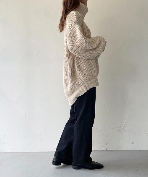 CLEIO（クレイオ）の「【CLEIO】デニムストレートパンツ（デニムパンツ・レディース・ブラック/ネイビー・S/M）」の7枚目の写真