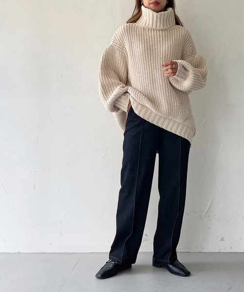 CLEIO（クレイオ）の「【CLEIO】デニムストレートパンツ（デニムパンツ・レディース・ブラック/ネイビー・S/M）」の6枚目の写真