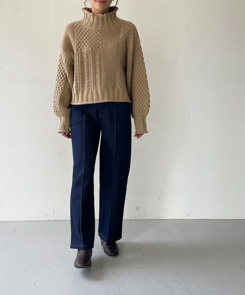 CLEIO（クレイオ）の「【CLEIO】デニムストレートパンツ（デニムパンツ・レディース・ブラック/ネイビー・S/M）」の15枚目の写真