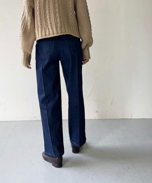 CLEIO（クレイオ）の「【CLEIO】デニムストレートパンツ（デニムパンツ・レディース・ブラック/ネイビー・S/M）」の14枚目の写真