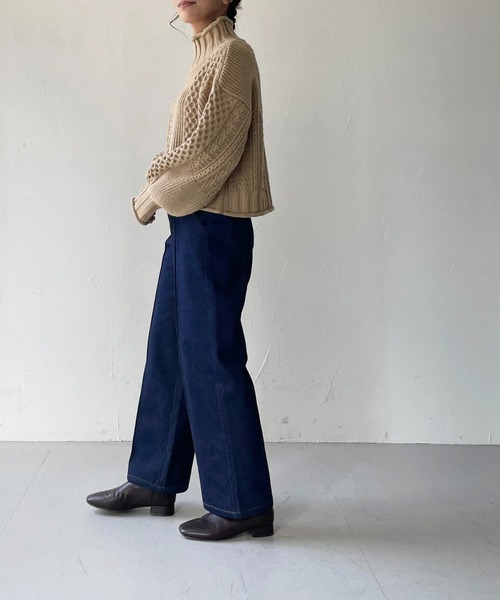 CLEIO（クレイオ）の「【CLEIO】デニムストレートパンツ（デニムパンツ・レディース・ブラック/ネイビー・S/M）」の16枚目の写真