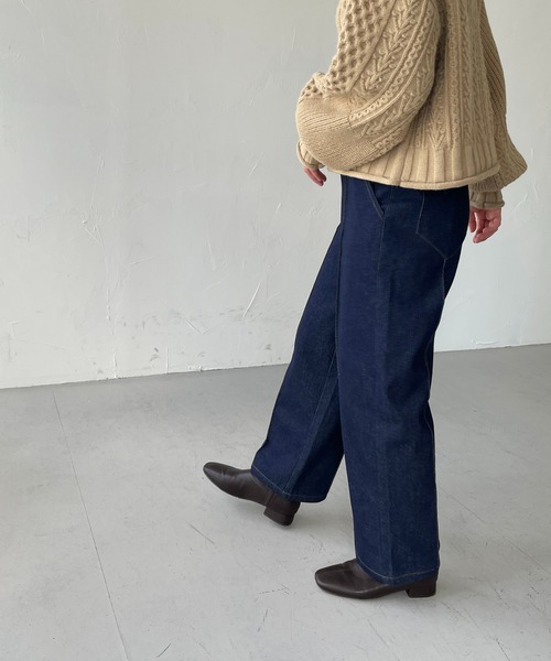 CLEIO（クレイオ）の「【CLEIO】デニムストレートパンツ（デニムパンツ・レディース・ブラック/ネイビー・S/M）」の13枚目の写真