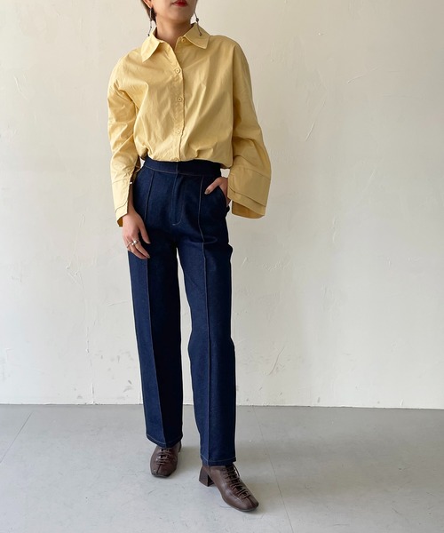CLEIO（クレイオ）の「【CLEIO】デニムストレートパンツ（デニムパンツ・レディース・ブラック/ネイビー・S/M）」の21枚目の写真