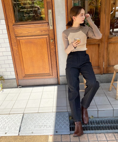 CLEIO（クレイオ）の「【CLEIO】デニムストレートパンツ（デニムパンツ・レディース・ブラック/ネイビー・S/M）」の10枚目の写真