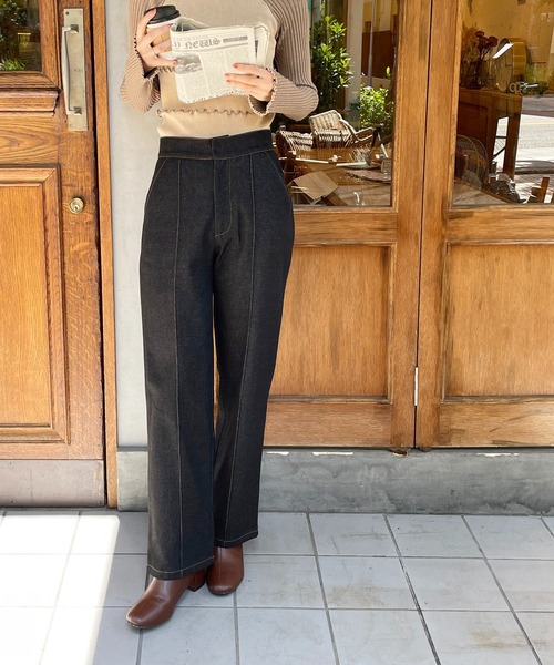 CLEIO（クレイオ）の「【CLEIO】デニムストレートパンツ（デニムパンツ・レディース・ブラック/ネイビー・S/M）」の9枚目の写真