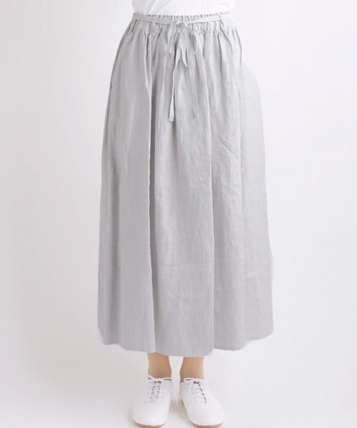 LA MARINE FRANCAISE(マリン フランセーズ)の「麻キャンバス マキシスカート(スカート・レディース・ホワイト/グレー/ネイビー/レッド・ONE SIZE)」の3枚目の写真