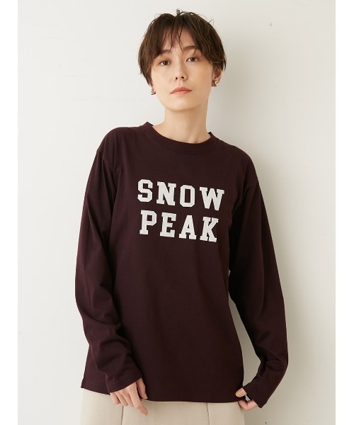 Snow Peak（スノーピーク）の「【emmi×Snow Peak】FeltLogo L/S T（Tシャツ/カットソー・レディース・バーガンディー・SMALL/MEDIUM/LARGE）」の4枚目の写真