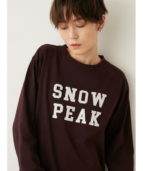 Snow Peak（スノーピーク）の「【emmi×Snow Peak】FeltLogo L/S T（Tシャツ/カットソー・レディース・バーガンディー・SMALL/MEDIUM/LARGE）」の8枚目の写真