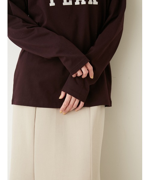 Snow Peak（スノーピーク）の「【emmi×Snow Peak】FeltLogo L/S T（Tシャツ/カットソー・レディース・バーガンディー・SMALL/MEDIUM/LARGE）」の9枚目の写真