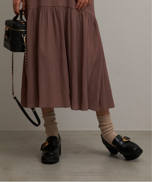 RANDA（ランダ）の「ボリュームソールベルトローファー（ローファー・レディース・ブラック/ダークブラウン/チェック/アイボリー・LL/S/M/L）」の10枚目の写真