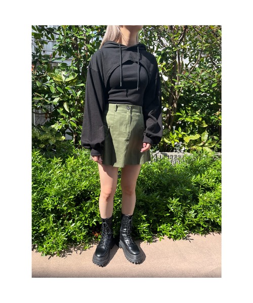 PHILLY(フィリー)の「2WAY SETショートパーカー(パーカー・レディース・ライトグレー/ブラック・FREE)」の4枚目の写真