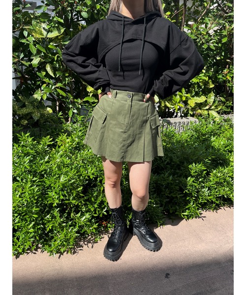 PHILLY(フィリー)の「2WAY SETショートパーカー(パーカー・レディース・ライトグレー/ブラック・FREE)」の5枚目の写真