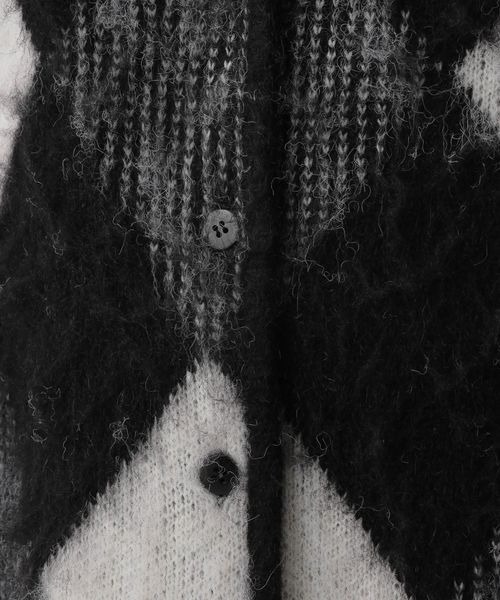 LOWRYS FARM（ローリーズファーム）の「アーガイルシャギーカーディガン　162394（カーディガン/ボレロ・レディース・ブラック/ブルー/イエロー・FREE）」の16枚目の写真