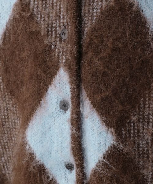 LOWRYS FARM（ローリーズファーム）の「アーガイルシャギーカーディガン　162394（カーディガン/ボレロ・レディース・ブラック/ブルー/イエロー・FREE）」の18枚目の写真