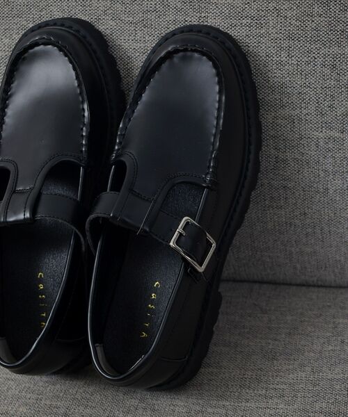 RETRO GIRL（レトロガール）の「カットアウトローファー（ローファー・レディース・ブラック/ナチュラル・MEDIUM/LARGE）」の4枚目の写真