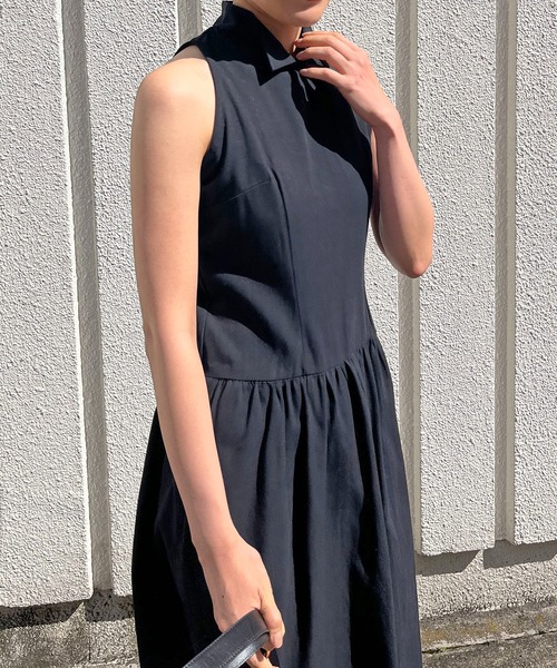 Jewelobe（ジュエローブ）の「クロスカシュクールニット＆ウィングカラーアメスリワンピースセット（ワンピース・レディース・ブラック/アイボリー/杢グレー・FREE）」の10枚目の写真