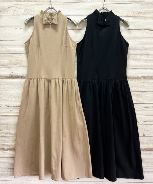 Jewelobe（ジュエローブ）の「クロスカシュクールニット＆ウィングカラーアメスリワンピースセット（ワンピース・レディース・ブラック/アイボリー/杢グレー・FREE）」の13枚目の写真