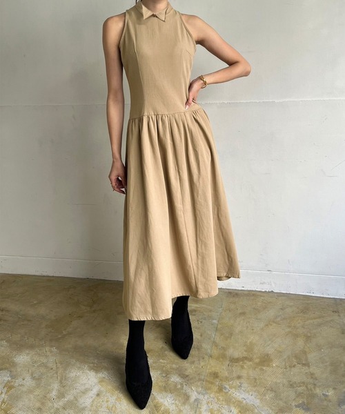 Jewelobe（ジュエローブ）の「クロスカシュクールニット＆ウィングカラーアメスリワンピースセット（ワンピース・レディース・ブラック/アイボリー/杢グレー・FREE）」の20枚目の写真