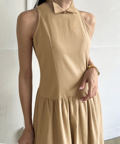 Jewelobe（ジュエローブ）の「クロスカシュクールニット＆ウィングカラーアメスリワンピースセット（ワンピース・レディース・ブラック/アイボリー/杢グレー・FREE）」の22枚目の写真