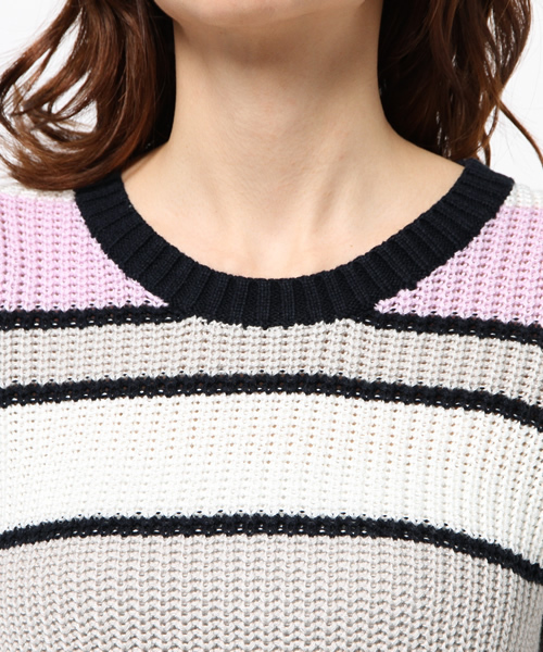 AZUL by moussy（アズールバイマウジー）の「12GA100マルチボーダー長袖PO（ニット/セーター・レディース・グレー系その他/ブラック系その他/パープル系その他・MEDIUM/SMALL）」の8枚目の写真