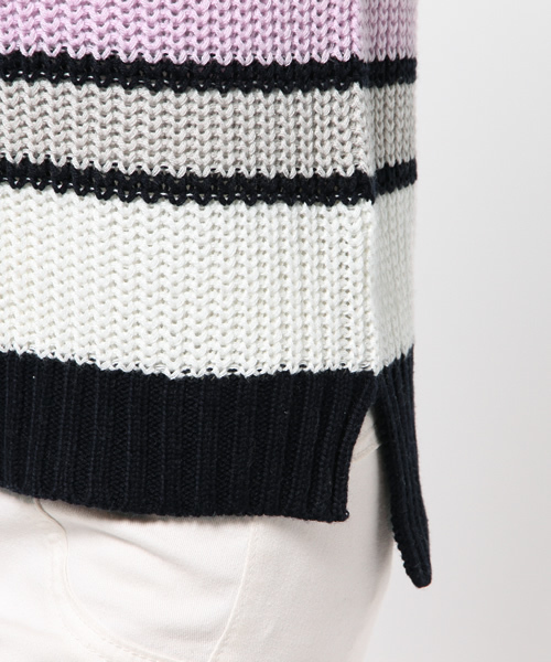 AZUL by moussy（アズールバイマウジー）の「12GA100マルチボーダー長袖PO（ニット/セーター・レディース・グレー系その他/ブラック系その他/パープル系その他・MEDIUM/SMALL）」の10枚目の写真