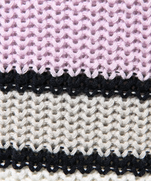 AZUL by moussy（アズールバイマウジー）の「12GA100マルチボーダー長袖PO（ニット/セーター・レディース・グレー系その他/ブラック系その他/パープル系その他・MEDIUM/SMALL）」の11枚目の写真