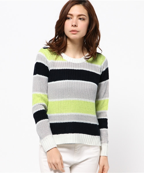 AZUL by moussy（アズールバイマウジー）の「12GA100マルチボーダー長袖PO（ニット/セーター・レディース・グレー系その他/ブラック系その他/パープル系その他・MEDIUM/SMALL）」の13枚目の写真