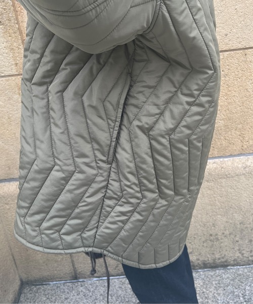 Chez toi（シェトワ）の「ウォッシャブル中綿フードコート（ダウンジャケット/コート・レディース・カーキ/アイボリー・FREE）」の14枚目の写真