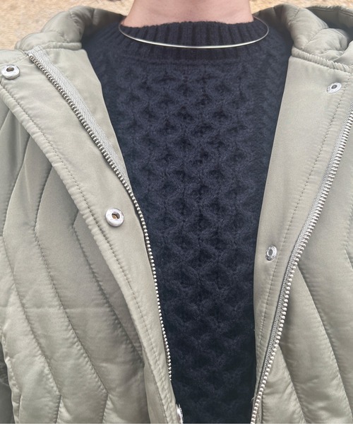 Chez toi（シェトワ）の「ウォッシャブル中綿フードコート（ダウンジャケット/コート・レディース・カーキ/アイボリー・FREE）」の16枚目の写真