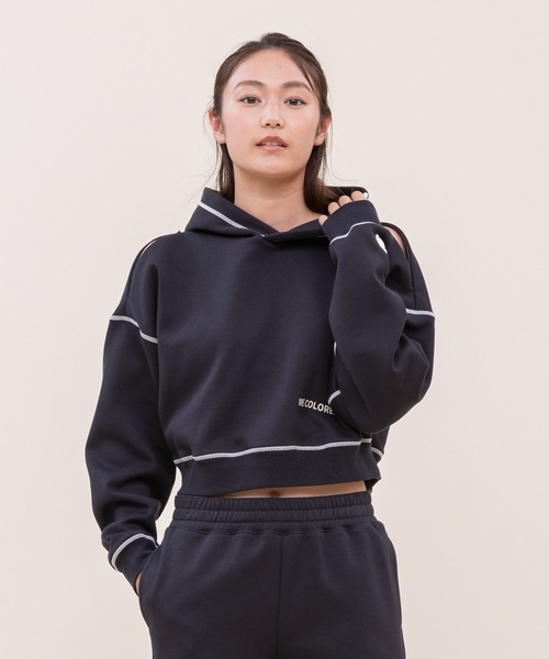 le coq sportif（ルコックスポルティフ）の「【WEB限定カプセルコレクション】 フーディー　ダンボールスウェット ルコック レディース スポーツ（パーカー・レディース・ブルー/ブラック/ホワイト/ピンク・L/M(M)/SS/S）」の7枚目の写真