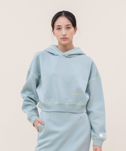 le coq sportif（ルコックスポルティフ）の「【WEB限定カプセルコレクション】 フーディー　ダンボールスウェット ルコック レディース スポーツ（パーカー・レディース・ブルー/ブラック/ホワイト/ピンク・L/M(M)/SS/S）」の6枚目の写真
