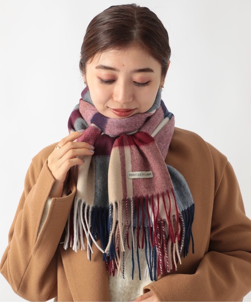 セール】【SETUP7】ウールチェックストール 抗菌防臭加工 CLIR