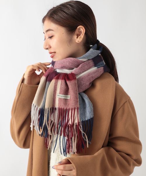 セール】【SETUP7】ウールチェックストール 抗菌防臭加工 CLIR
