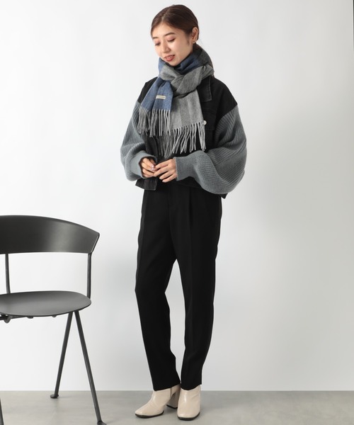 セール】【SETUP7】ウールチェックストール 抗菌防臭加工 CLIR