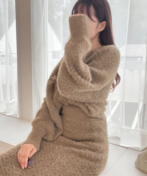 Heather（ヘザー）の「AZATO柄ニットカーディガン 172666