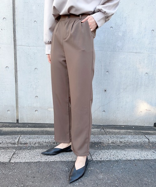 SETUP7(セットアップセブン)の「【SETUP7】ツータックストレートパンツ SCCH241(その他パンツ・レディース・ピンク/ホワイト/ブラウン/ピンク系その他2/ブラック/グレー・2/3/4)」の1枚目の写真