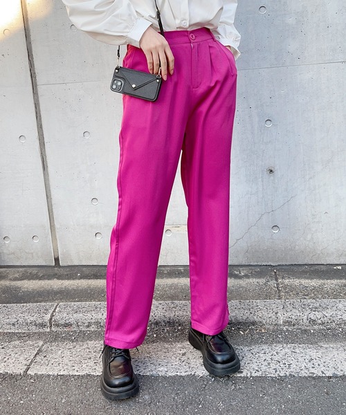 SETUP7(セットアップセブン)の「【SETUP7】ツータックストレートパンツ SCCH241(その他パンツ・レディース・ピンク/ホワイト/ブラウン/ピンク系その他2/ブラック/グレー・2/3/4)」の5枚目の写真