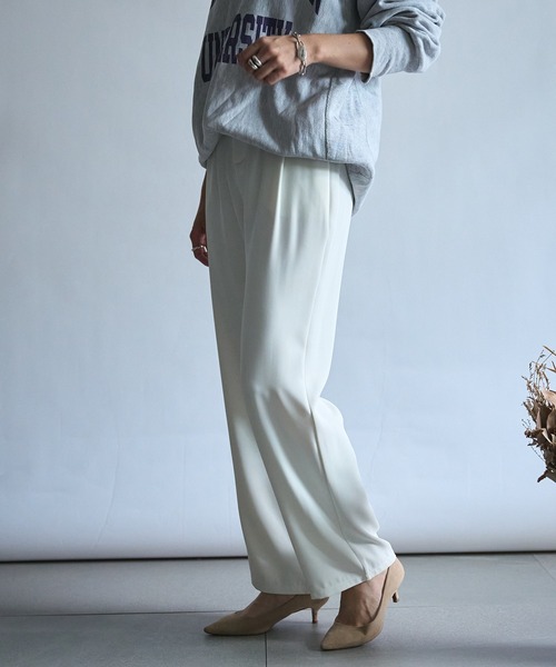 SETUP7(セットアップセブン)の「【SETUP7】ツータックストレートパンツ SCCH241(その他パンツ・レディース・ピンク/ホワイト/ブラウン/ピンク系その他2/ブラック/グレー・2/3/4)」の8枚目の写真